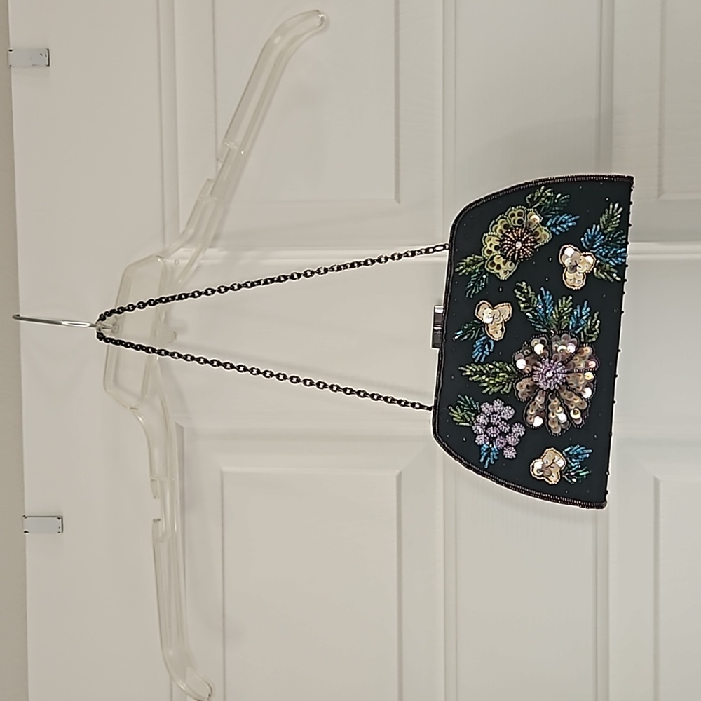 Talbots flower sequins purse